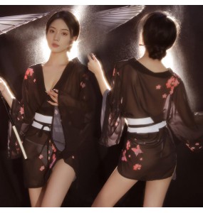 FEE ET MOI - Japanese Retro Sakura Kimono Set (Black)